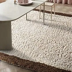 Dywany shaggy - Sagres Natural Cotton Shaggy (złamana biel/brązowy)