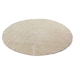 Okrągły dywan - Sivia Natural Cotton Shaggy (beżowy)