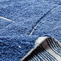 Okrągły dywan - Sivia Natural Cotton Shaggy (niebieski)