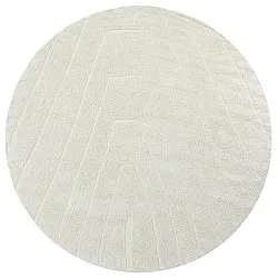 Okrągły dywan - Sivia Natural Cotton Shaggy (białawy)