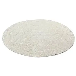 Okrągły dywan - Sivia Natural Cotton Shaggy (białawy)
