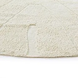 Okrągły dywan - Sivia Natural Cotton Shaggy (białawy)
