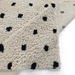 Dywany shaggy - Soria Natural Cotton Shaggy (złamana biel/czarny)
