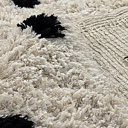 Dywany shaggy - Soria Natural Cotton Shaggy (złamana biel/czarny)