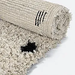 Dywany shaggy - Soria Natural Cotton Shaggy (złamana biel/czarny)