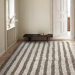 Dywany shaggy - Thira Stripe Cotton Shaggy (kremowy/taupe)