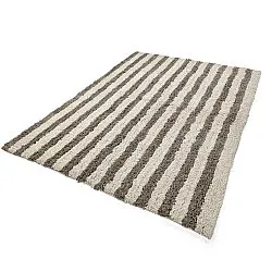 Dywany shaggy - Thira Stripe Cotton Shaggy (kremowy/taupe)
