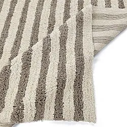 Dywany shaggy - Thira Stripe Cotton Shaggy (kremowy/taupe)