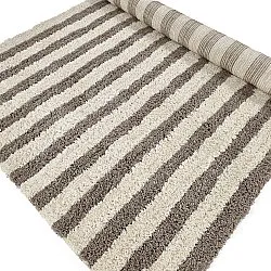 Dywany shaggy - Thira Stripe Cotton Shaggy (kremowy/taupe)
