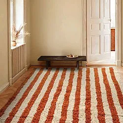 Dywany shaggy - Thira Stripe Cotton Shaggy (jasnożółty/jasnopomarańczowy)