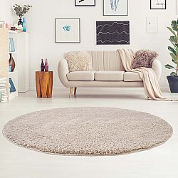 Okrągły dywan - Soft Shine (beżowy)