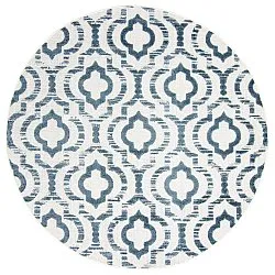 Okrągły dywan - Indoor/Outdoor Trenton (biały/niebieski)