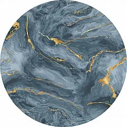Okrągły dywan - Storm (niebieski/złoto)