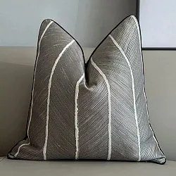 Poszewka na poduszke - Striped Design 45 x 45 cm (szary/biały)