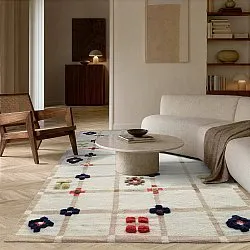 Dywan wełniany - Lausanne Flatweave Tufted Premium (biały/beżowy)