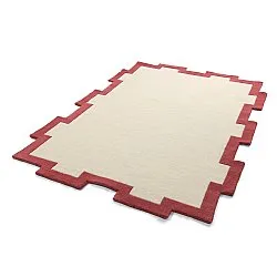 Dywan wełniany - Agra Hand Tufted Wool Premium (krem/czerwony)