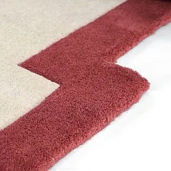 Dywan wełniany - Agra Hand Tufted Wool Premium (krem/czerwony)