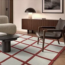 Dywan wełniany - Syl Hand Tufted Wool Premium (czerwony/biały)
