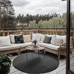Okrągły dywan - Indoor/Outdoor Bennett (czarny)