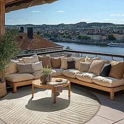 Okrągły dywan - Indoor/Outdoor Devon (beżowy)