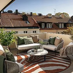 Okrągły dywan - Indoor/Outdoor Winona (pomarańczowy)