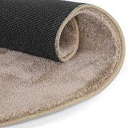 Okrągły Falowany Dywan - Aranga Super Soft Fur (brązowy)