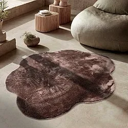 Okrągły Falowany Dywan - Aranga Super Soft Fur (ciemny brąz)