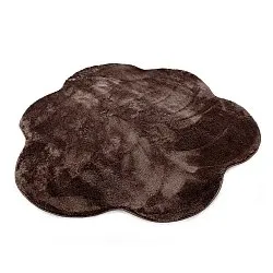 Okrągły Falowany Dywan - Aranga Super Soft Fur (ciemny brąz)