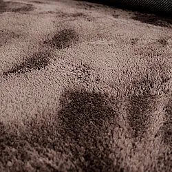 Okrągły Falowany Dywan - Aranga Super Soft Fur (ciemny brąz)