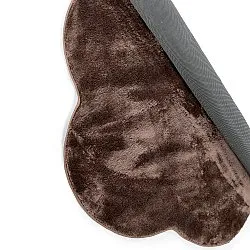 Okrągły Falowany Dywan - Aranga Super Soft Fur (ciemny brąz)