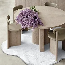 Okrągły Falowany Dywan - Aranga Super Soft Fur (biały)