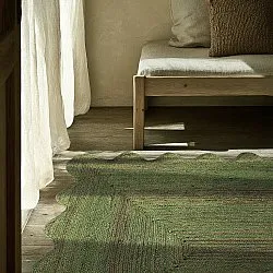 Falowany dywan jutowy - San Francisco (zieleń wojskowa)