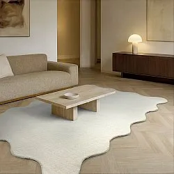 Falisty dywan wełniany - Diu Hand Tufted Wool Premium (biały)