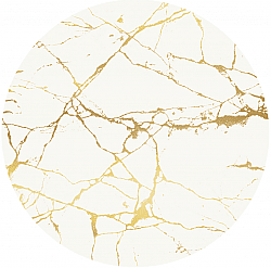 Okrągłe dywan - Vieste (biały/złoty)