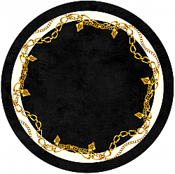 Okrągły dywan - Vilia (czarny/biały/złoto)