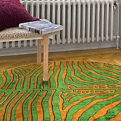 Okrągły dywan - Zebra (zielony/pomarańczowy)