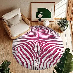 Okrągły dywan - Zebra (różowy)