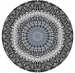 Okrągły dywan - Yelda (czarny/multi)