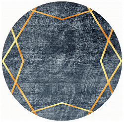 Okrągły dywan - Zaros (ciemnoniebieski/złoty)