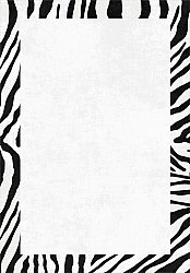 Dywan Wilton - Zebra boarder (czarny/biały)