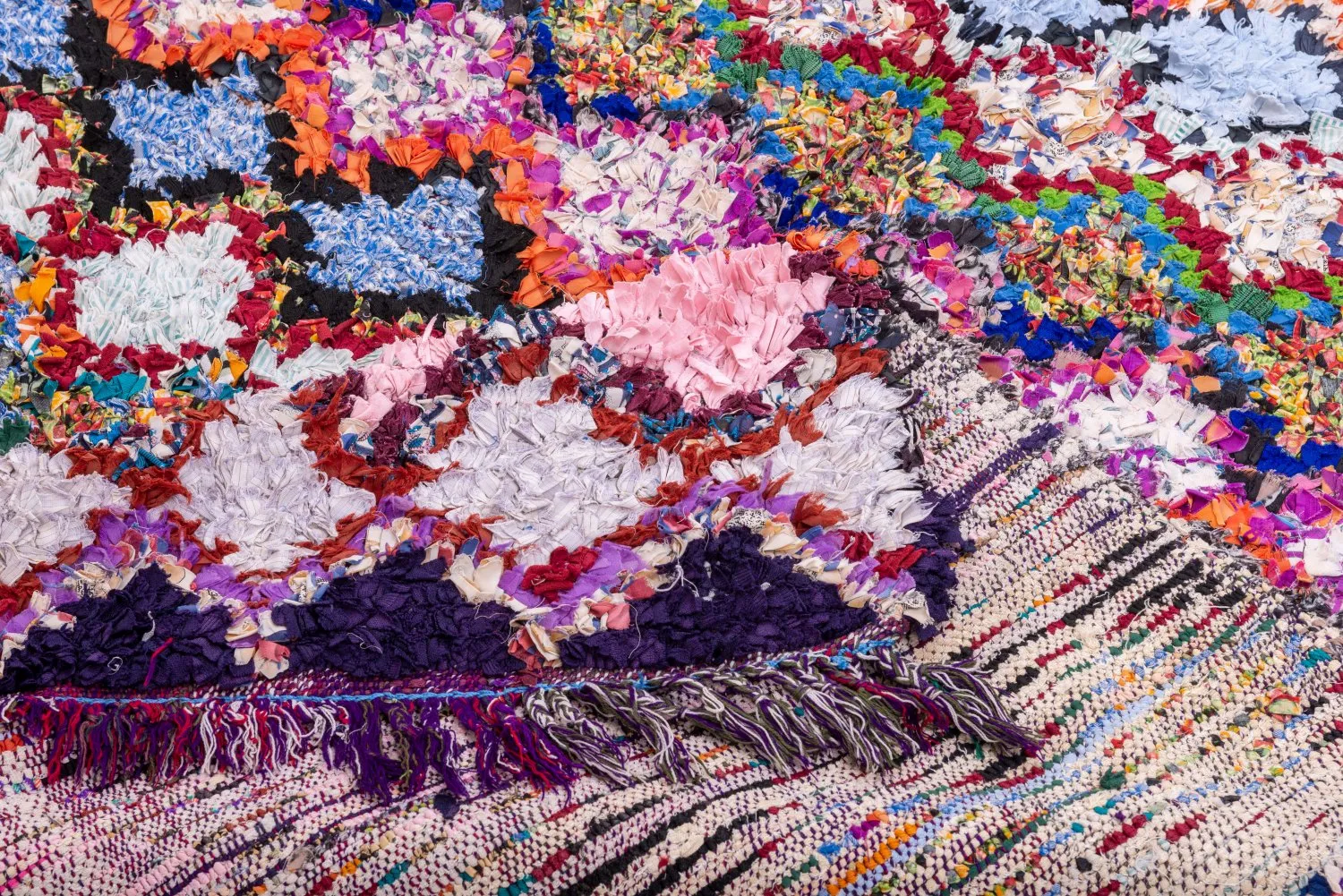 Berberyjskie Dywany Boucherouite Z Maroka 220 x 130 cm