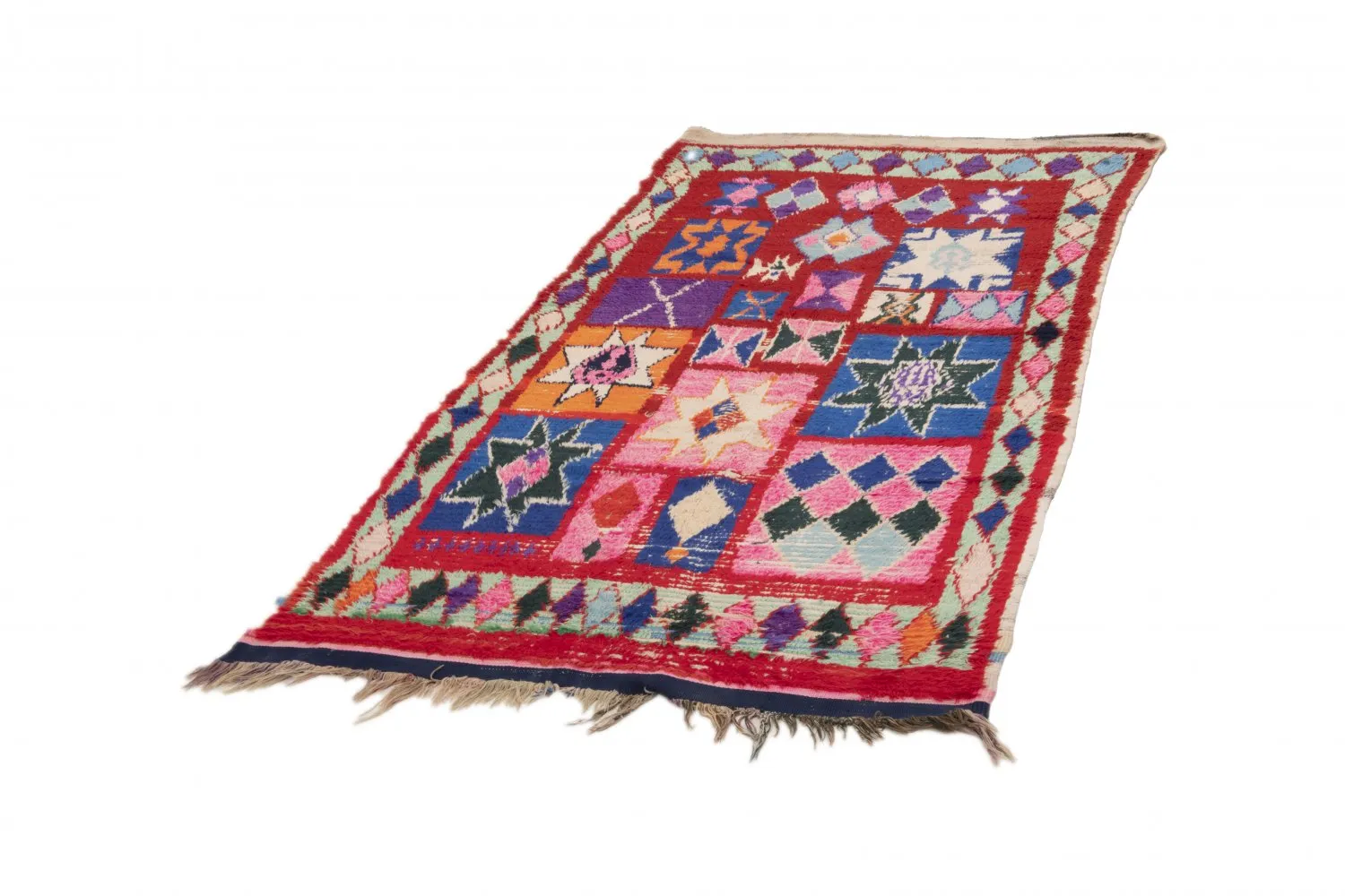 Berberyjskie Dywany Boucherouite Z Maroka 210 x 125 cm