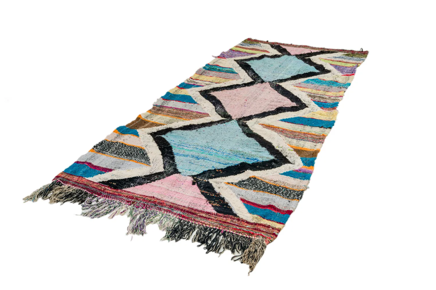 Berberyjskie Dywany Boucherouite Z Maroka 120 x 275 cm