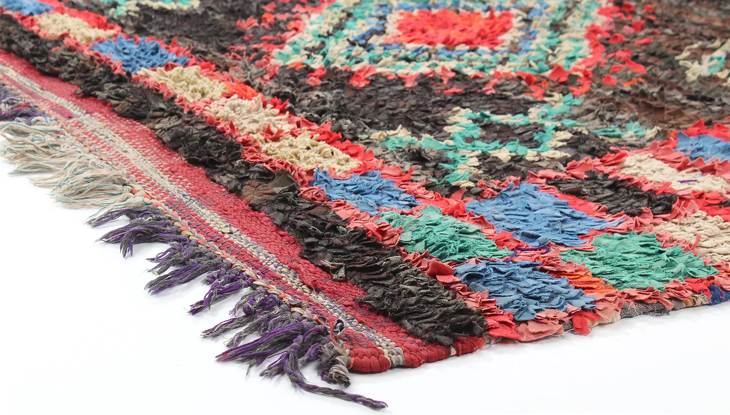 Berberyjskie Dywany Boucherouite Z Maroka 270 x 120 cm