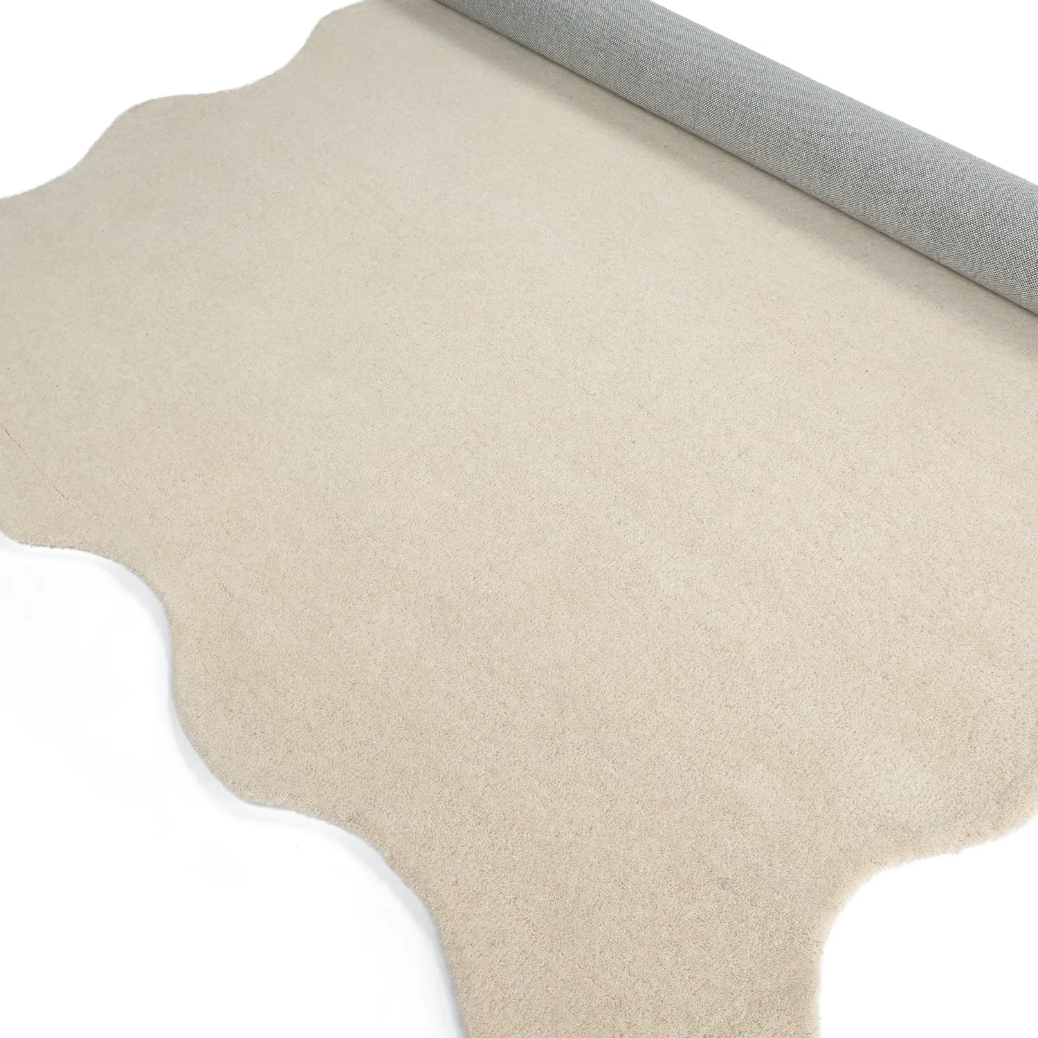 Falisty dywan wełniany - Diu Hand Tufted Wool Premium (krem)