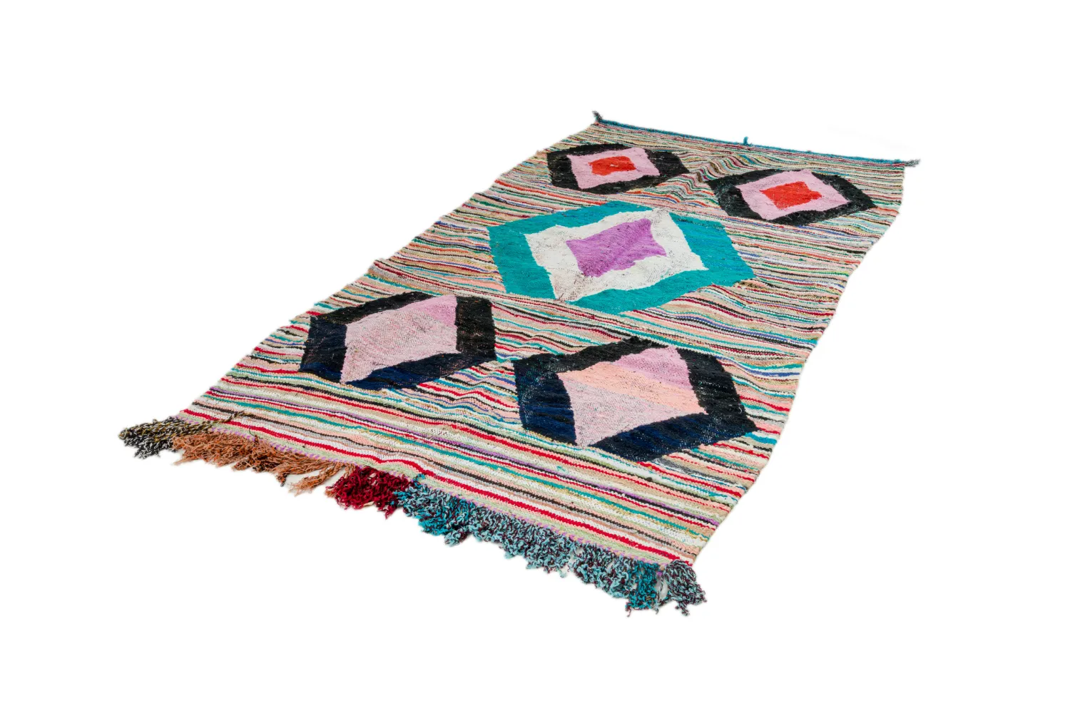 Berberyjskie Dywany Boucherouite Z Maroka 140 x 255 cm