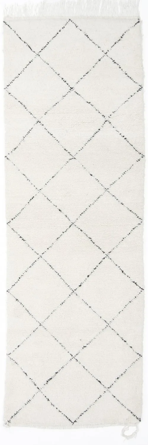 Berberyjskie Dywany Beni Ourain z Maroka 270 x 85 cm