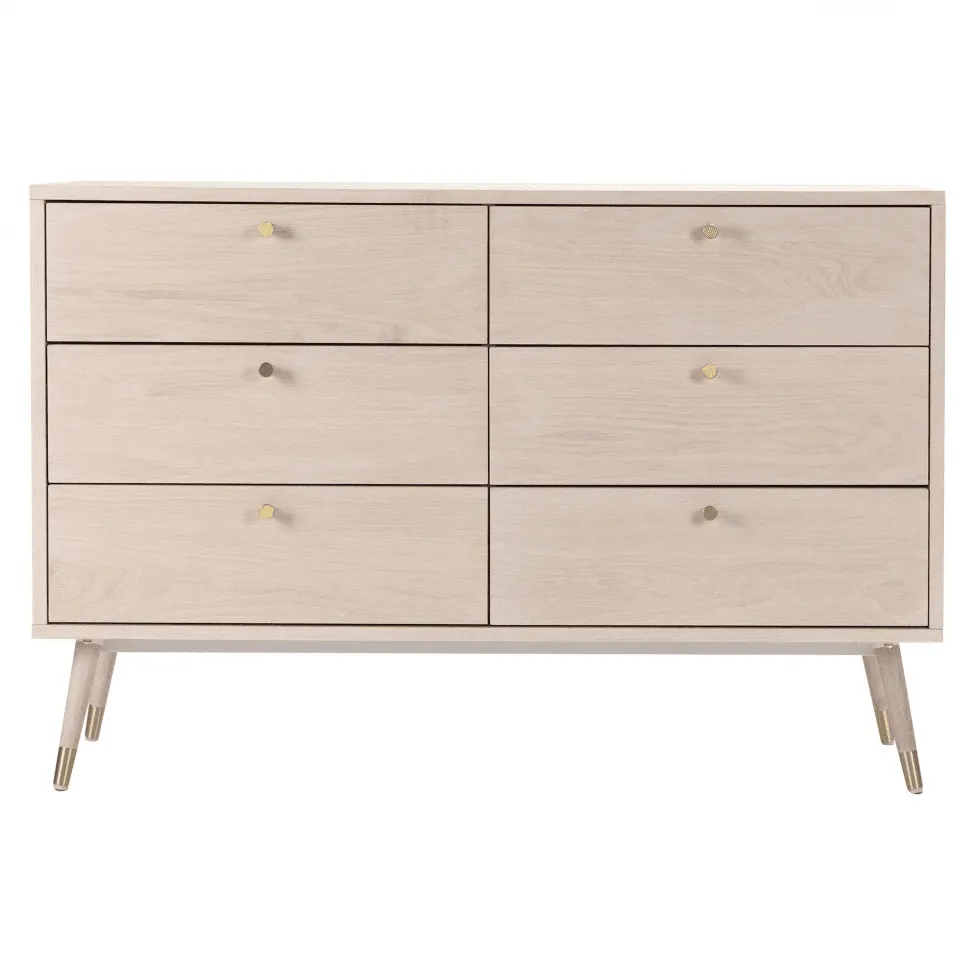 Komoda - Prime - 6 lådor (biały dąb)