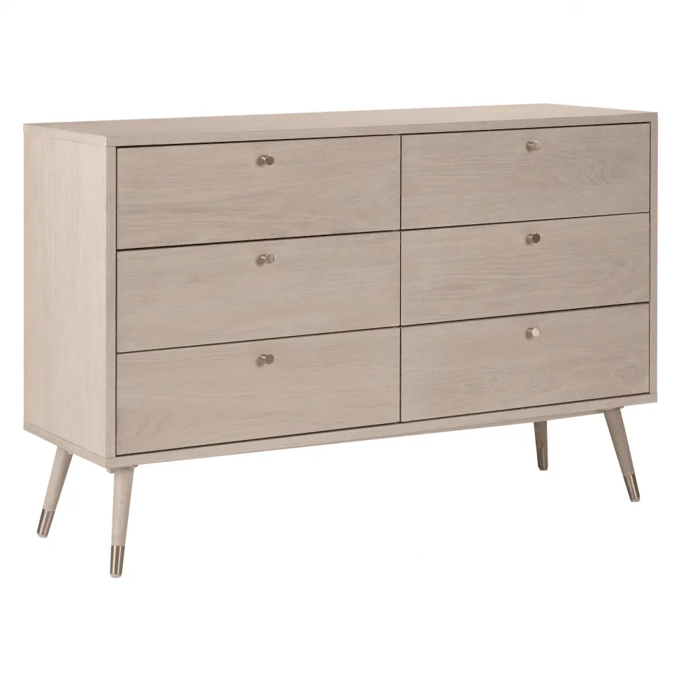 Komoda - Prime - 6 lådor (biały dąb)