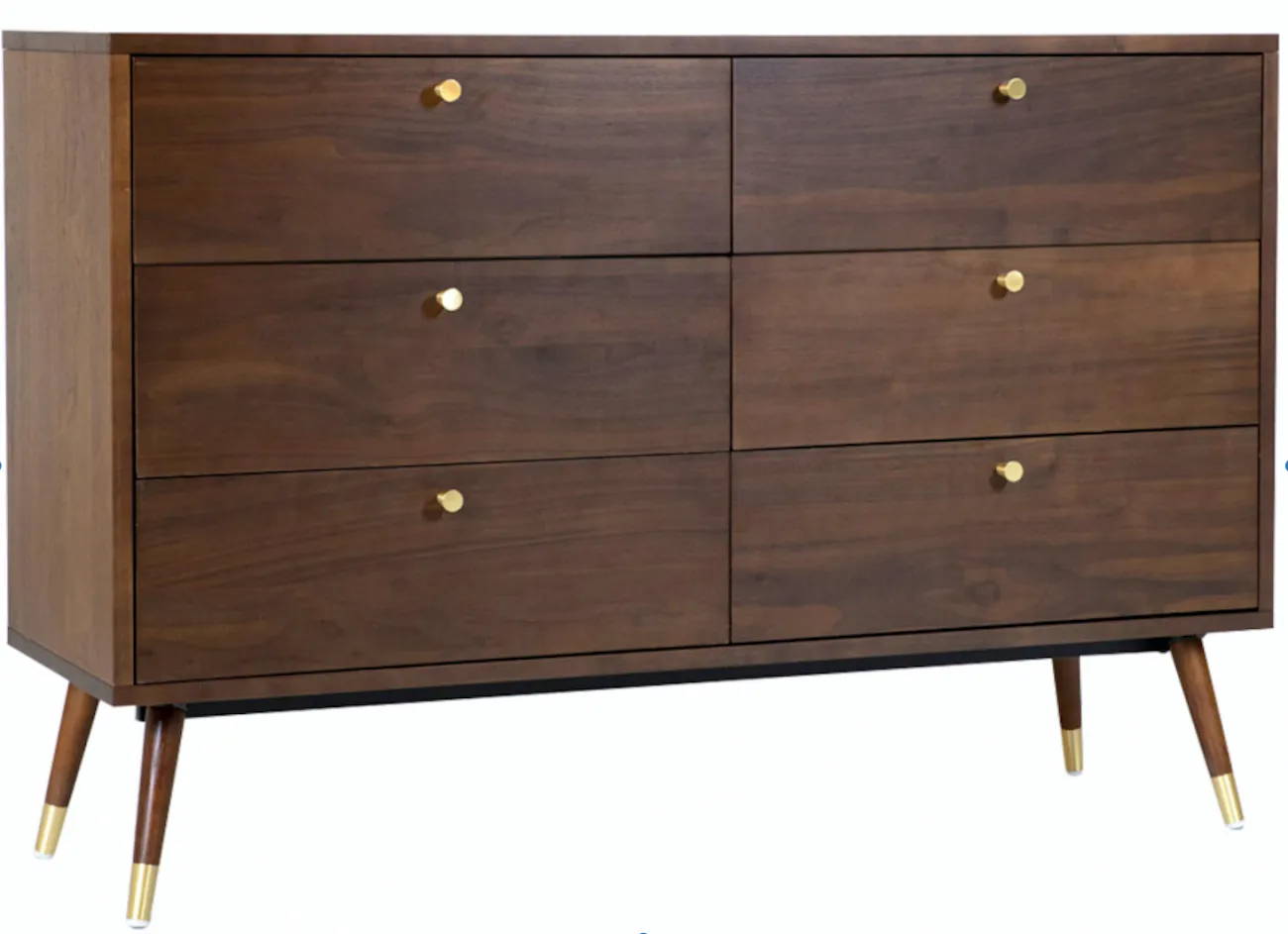 Komoda - Prime - 6 drawers (orzech/mosiądz)